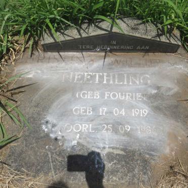 NEETHLING Christina Wilhelmina nee FOURIE 1919-1986