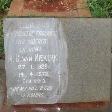 NIEKERK M.C., van 1922-1973