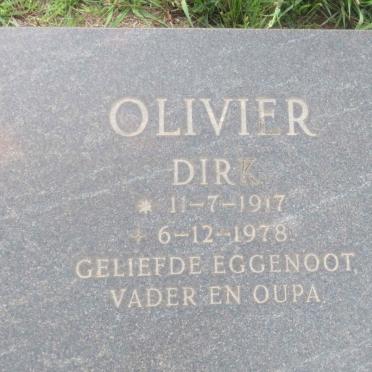 OLIVIER Dirk 1917-1978 &amp; Ella Johanna Jacoba 1928-2010