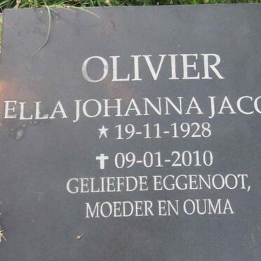 OLIVIER Dirk 1917-1978 &amp; Ella Johanna Jacoba 1928-2010