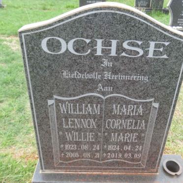 OCHSE William Lennox 1923-2005 &amp; Maria Cornelia 1924-2019