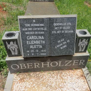 OBERHOLZER Carolina Elizabeth Aletta 1916-2002