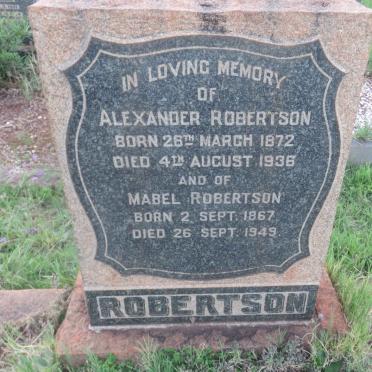 ROBERTSON Alexander 1872-1936 &amp; Mabel 1867-1949