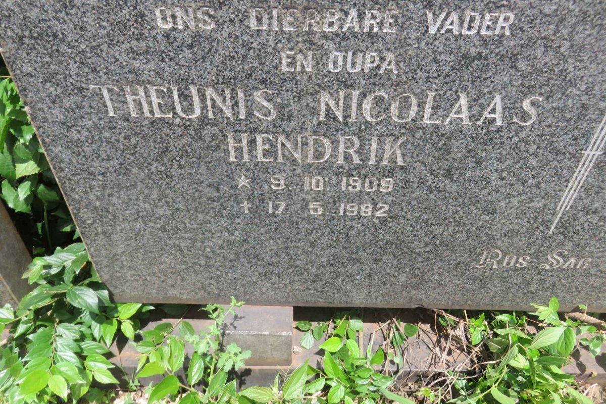 RAND Theunis Nicolaas Hendrik, du 1909-1982