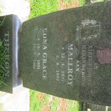 THERON Mallroy 1927-1992 &amp; Edna Grace 1934-1996