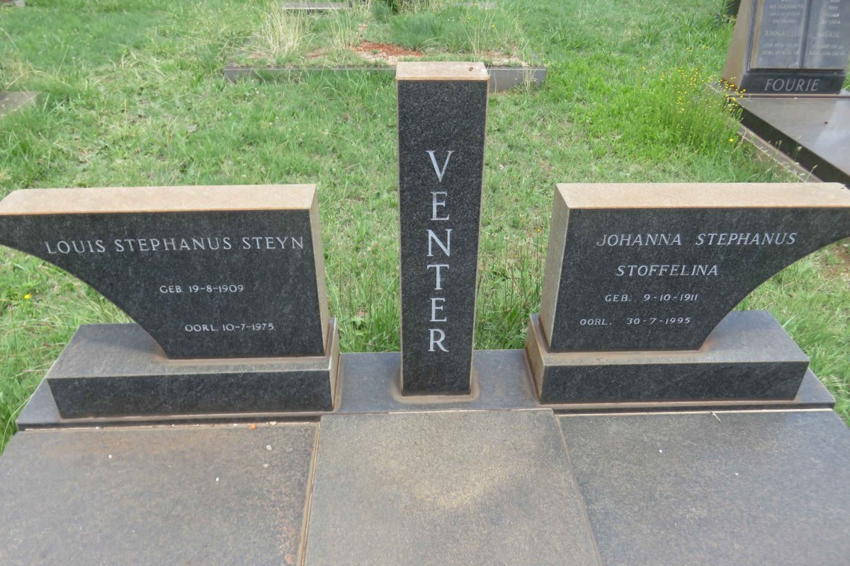 VENTER Louis Stephanus Steyn 1909-1975 &amp; Johanna Stephanus Stoffelina 1911-1995