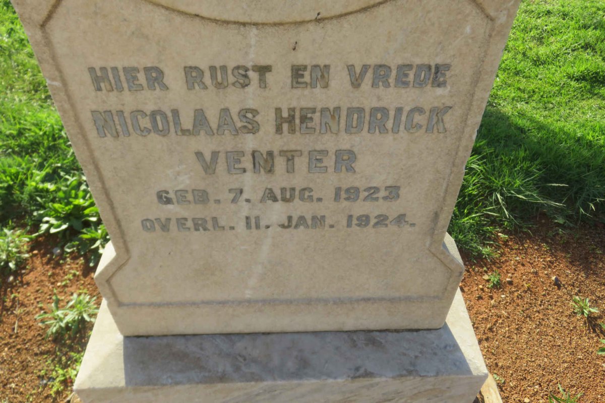 VENTER Nicolaas Hendrick 1923-1924