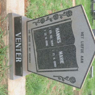 VENTER Hannes 1948-1996 &amp; Marie 1949-