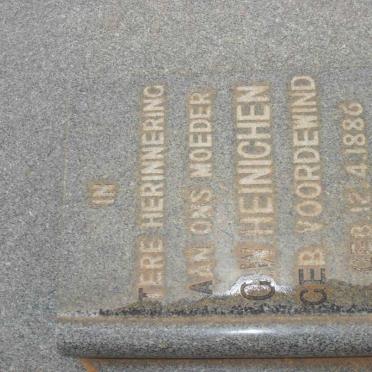 HEINICHEN C.W. nee VOORDEWIND 1886-1953