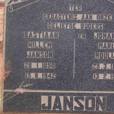 JANSON Bastiaan Willem 1850-1942 &amp; Johanna Maria MOULIJN 1853-1907