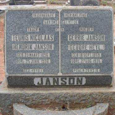 JANSON Teunis Nicolaas Hendrik 1856-1936 &amp; Gerrie HEYL 1859-1935