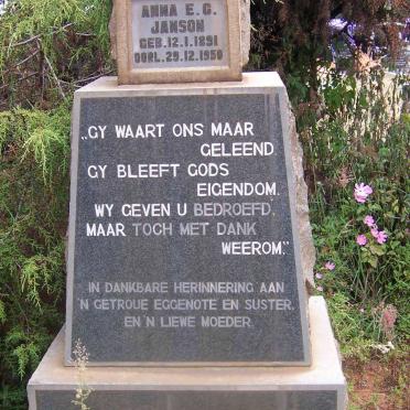 JANSON Anna E.G. 1891-1950