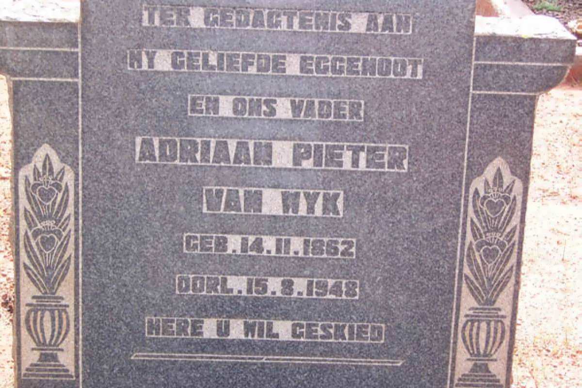 WYK Adriaan Pieter, van 1862-1948