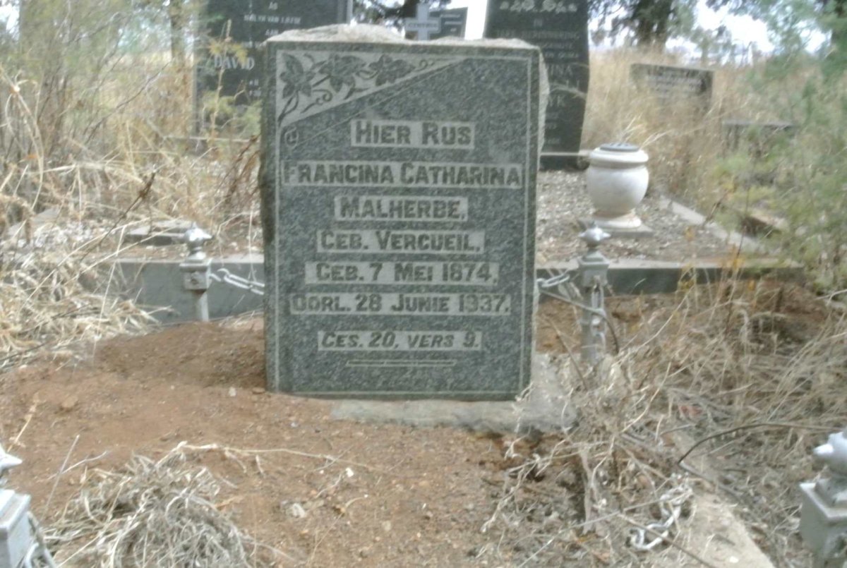 MALHERBE Francina Catarina nee VERCUEIL 1874-1937