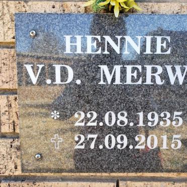 MERWE Hennie, v.d. 1935-2015