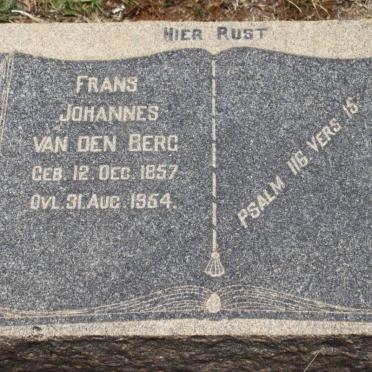 BERG Frans Johannes, van den 1857-1954