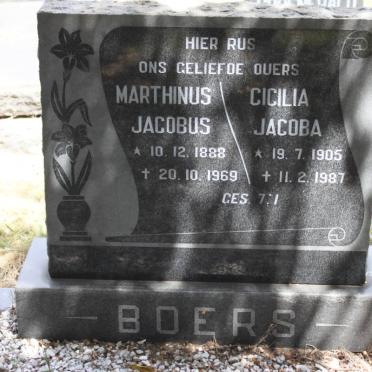 BOERS Marthinus Jacobus 1888-1969 &amp; Cicilia Jacoba 1905-1987