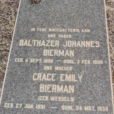 BIERMAN Balthazer Johannes 1898-1960 &amp; Grace Emily WESSELS 1891-1958