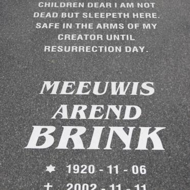 BRINK Meeuwis Arend 1920-2002