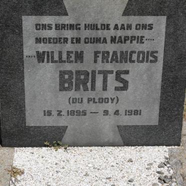 BRITS Willem Francois nee DU PLOOY 1895-1981