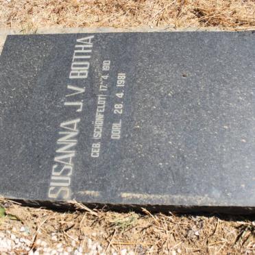 BOTHA Susanna J.V. nee SCHONFELDT 1910-1981