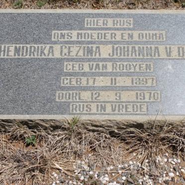 BERG Hendrika Gezina Johanna, v.d. geb VAN ROOYEN 1897-1970