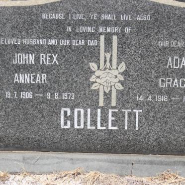 COLLETT John Rex Annear 1906-1973 &amp; Ada Grace 1918-1981