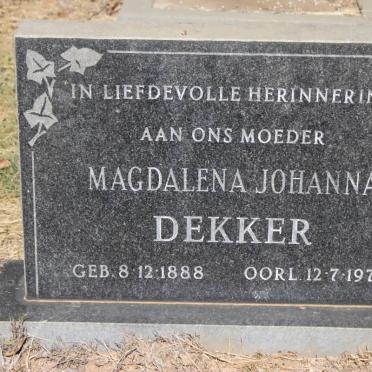 DEKKER Magdalena Johanna 1888-1979