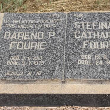 FOURIE Barend P. 1913-1979 &amp; Stefina A. Catharina 1921-1990