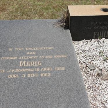 FOURIE Maria J. geb J.v. RENSBURG 1999-1962