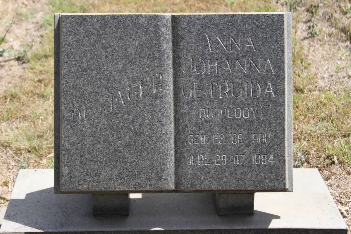 JAGER Anna Johanna Gertruida, de nee DU PLOOY 1908-1994