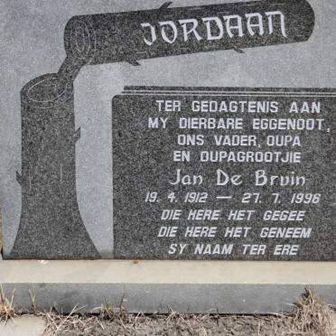 JORDAAN Jan De Bruin 1912-1996