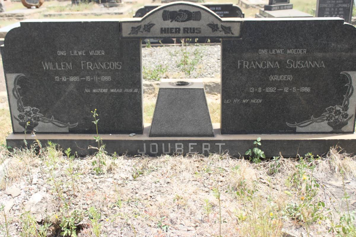 JOUBERT Willem Francois 1886-1966 &amp; Francina Susanna KRUGER 1892-1966