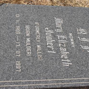JOUBERT Mary Elizabeth, formerly WILLIS, nee MULDER 1909-1997