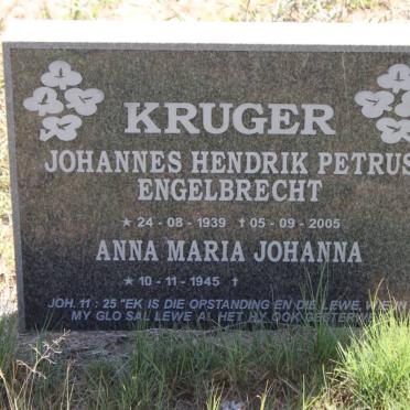 KRUGER Johannes Hendrik Petrus Engelbrecht 1939-2005 &amp; Anna Maria Johanna 1945-