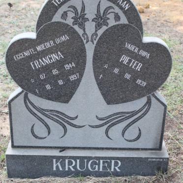 KRUGER Pieter 1939- &amp; Francina 1944-1997
