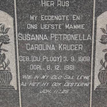KRUGER Susanna Petronella Carolina geb DU PLOOY 1908-1961