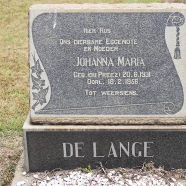 LANGE Johanna Maria, de nee DU PREEZ 1931-1956