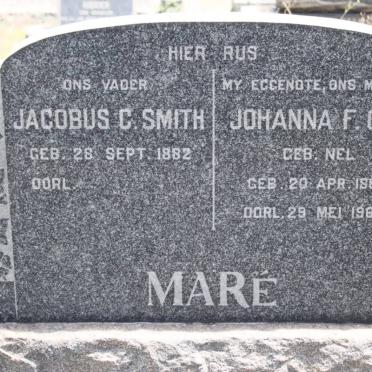 MARÉ Jacobus C. Smith 1882- &amp; Johanna F.C.L.NEL 1885-1964