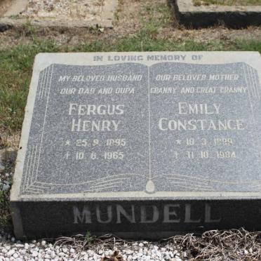 MUNDELL Fergus Henry 1895-1965 &amp; Emily Constance 1899-1984