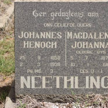 NEETHLING Johannes Henoch 1858-1938 &amp; Magdalena Johanna UYS 1875-1961
