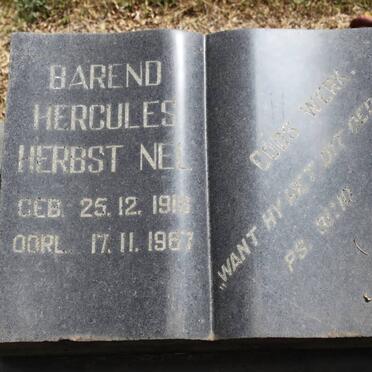 NEL Barend Hercules Herbst 1916-1967