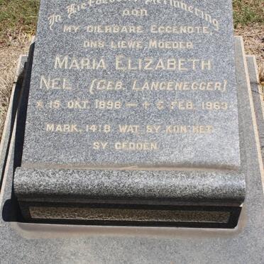 NEL Maria Elizabeth geb LANGENEGGER 1896-1963