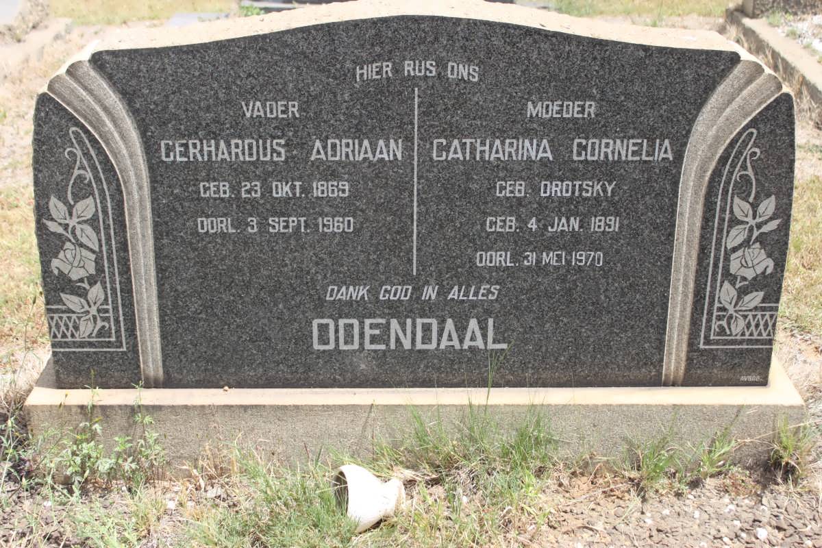 ODENDAAL Gerhardus Adriaan 1869-1960 &amp; Catharina Cornelia  DROTSKY 1891-1970