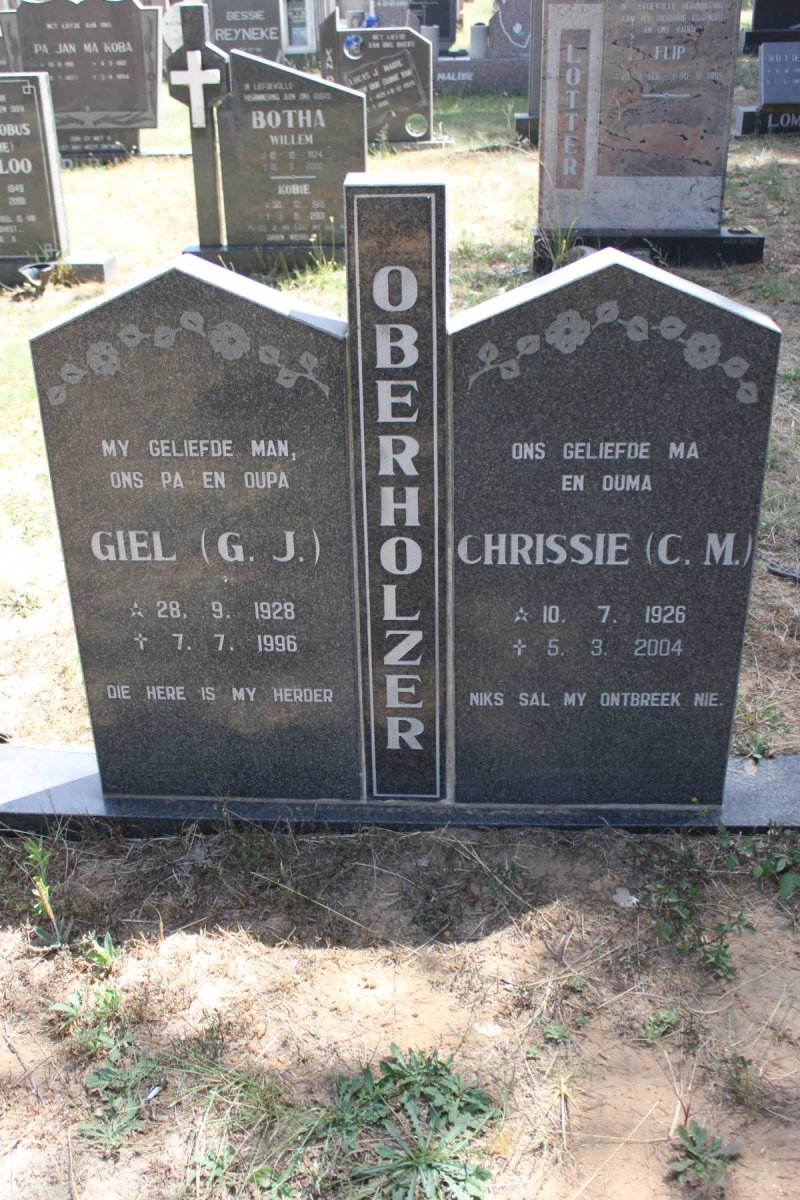 OBERHOLZER G.J. 1928-1996 &amp; C.M. 1926-2004