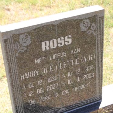 ROSS H.E. 1930-2007 &amp; A.G. 1934-2003
