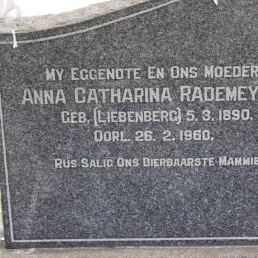 RADEMEYER Petrus Hendrik 1889-1973 &amp; Anna Catharina LIEBENBERG 1890-1960