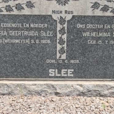 SLEE Maria Geertruida nee WEHRMEYER 1906-1958 :: SLEE Wilhelmina 1942-1958