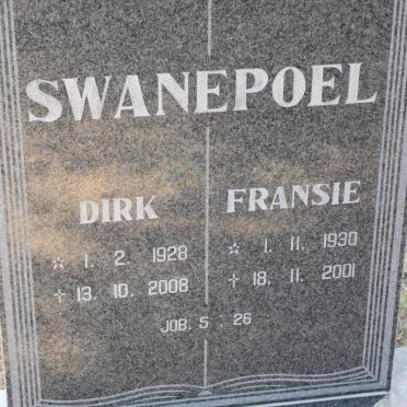 SWANEPOEL Dirk 1928-2008 &amp; Fransie 1930-2001