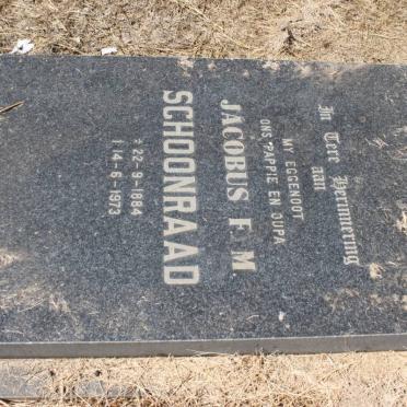 SCHOONRAAD Jacobus F.M. 1884-1973